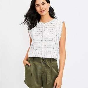 Loft. Robby Bib Henley Top. Size Small